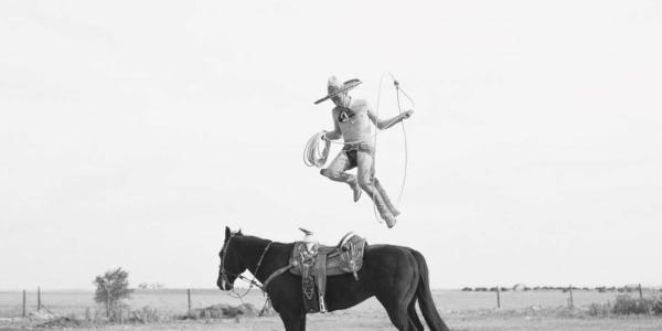 Mexican rodeo performer with horse