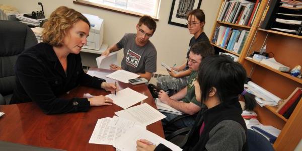 Biochemistry faculty with students