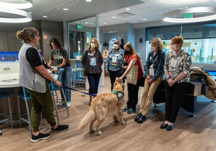 Attendees met a therapy dog