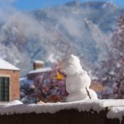 tiny snowman on campus