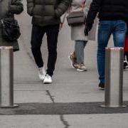 Pedestrians walking