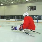 U.S. National Sled Hockey Team member participating in a research study at CU Boulder