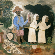 Vol de Zombis (1946) by Haitian artist Hector Hyppolite