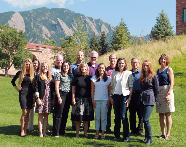 venture partners group standing in front of the flatirons